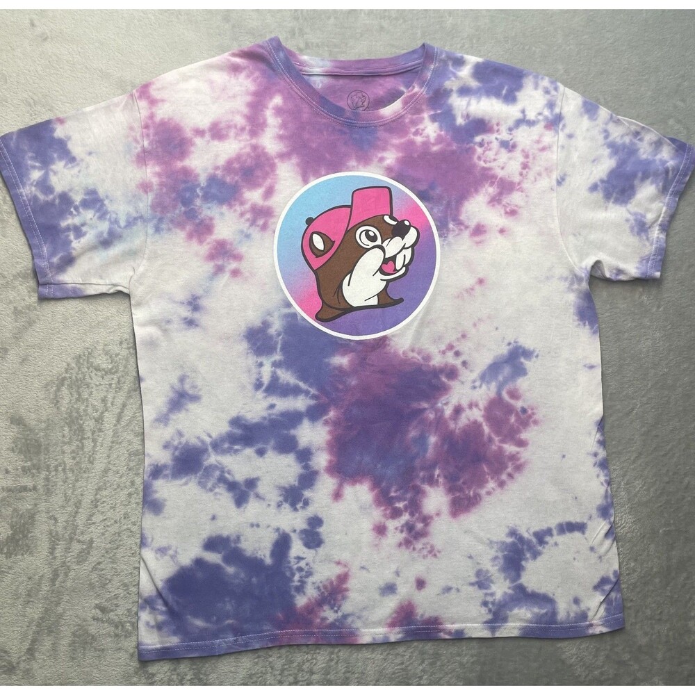 Buc-ee's Shirt Womens Large Take Me to Graphic Tee Tie Dye Jeep Dogs Multicolor
